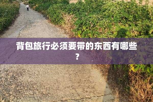 背包旅行必须要带的东西有哪些？