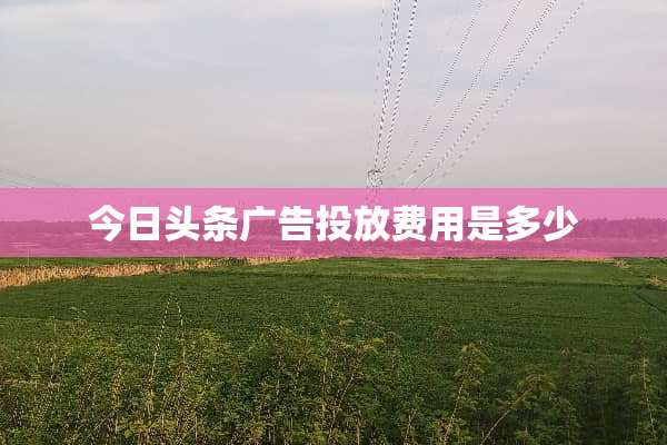 今日头条广告投放费用是多少