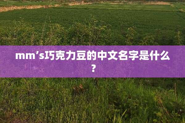 mm’s巧克力豆的中文名字是什么？