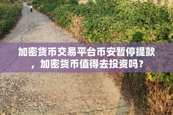 加密货币交易平台币安暂停提款，加密货币值得去投资吗？