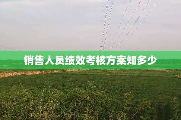 销售人员绩效考核方案知多少
