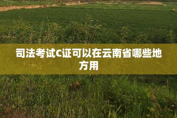 司法考试C证可以在云南省哪些地方用