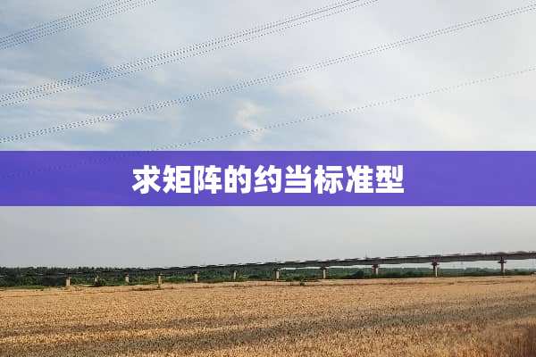 求矩阵的约当标准型
