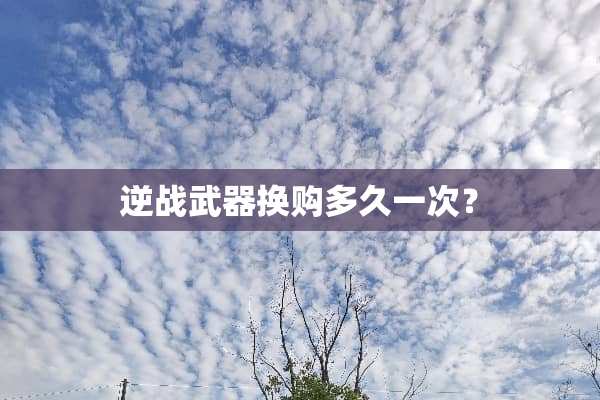逆战**换购多久一次？