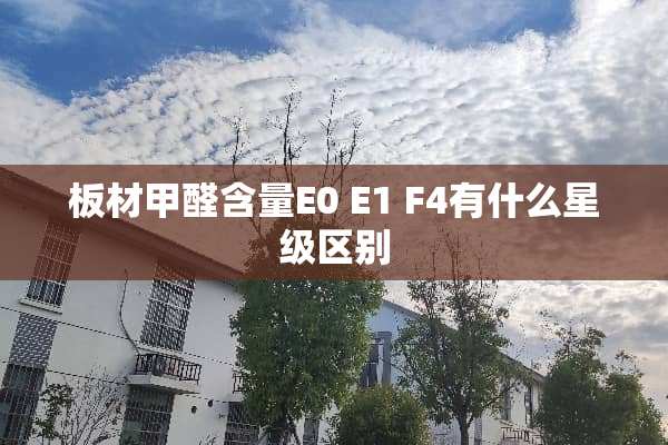 板材甲醛含量E0 E1 F4有什么星级区别