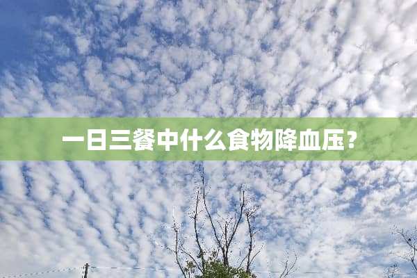 一日三餐中什么食物降血压？