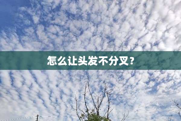 怎么让头发不分叉？