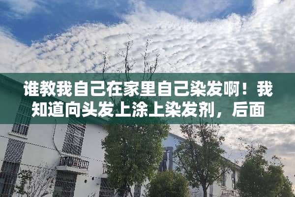 谁教我自己在家里自己染发啊！我知道向头发上涂上染发剂，后面的步骤怎么弄啊？