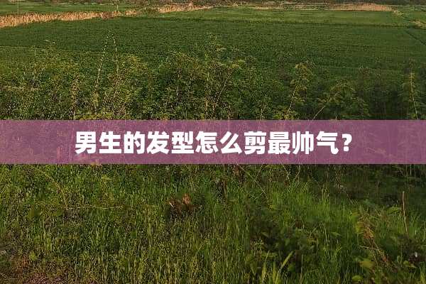 男生的发型怎么剪最帅气？
