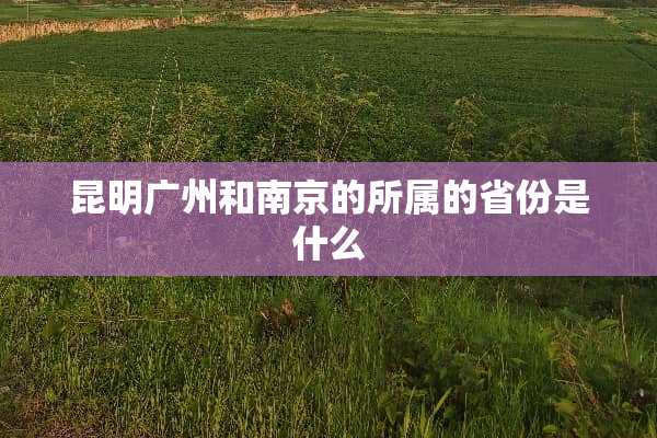 昆明广州和南京的所属的省份是什么