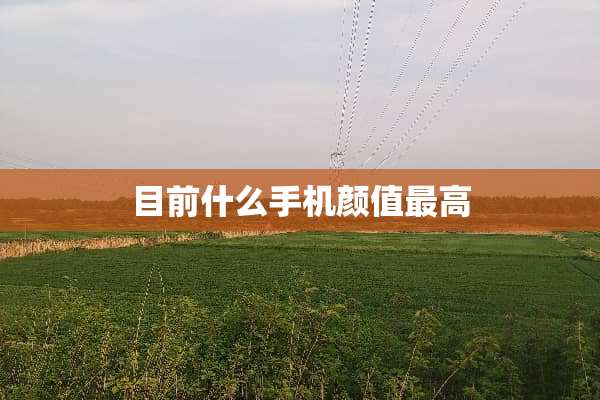 目前什么手机颜值最高