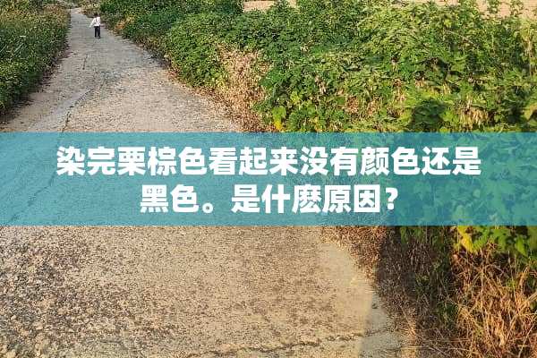 染完栗棕色看起来没有颜色还是黑色。是什麽原因？