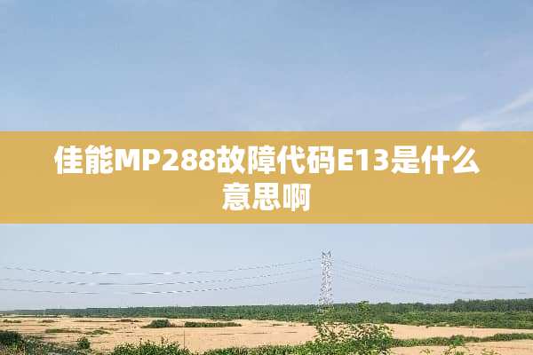 佳能MP288故障代码E13是什么意思啊