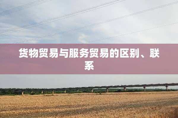 货物贸易与服务贸易的区别、联系