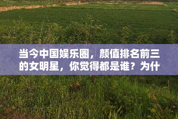 当今中国娱乐圈，颜值排名前三的女明星，你觉得都是谁？为什么？