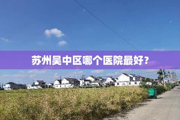 苏州吴中区哪个医院最好？