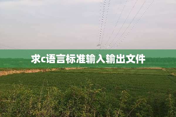 求c语言标准输入输出文件