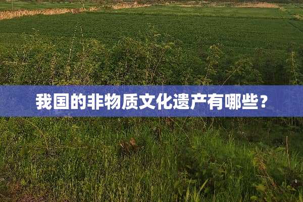 我国的非物质文化遗产有哪些？