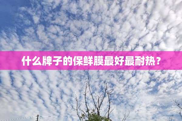 什么牌子的保鲜膜最好最耐热？