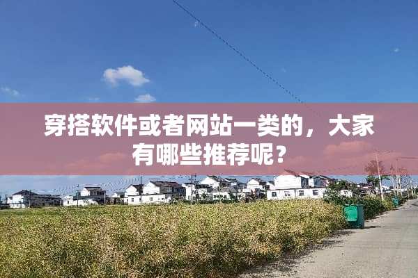 穿搭软件或者网站一类的，大家有哪些推荐呢？