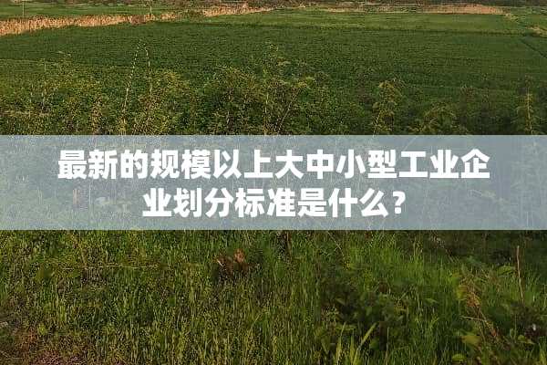 最新的规模以上大中小型工业企业划分标准是什么？