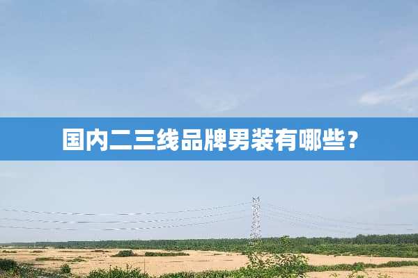 国内二三线品牌男装有哪些？