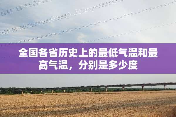 全国各省历史上的最低气温和最高气温，分别是多少度