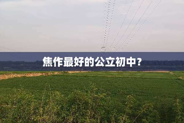 焦作最好的公立初中？