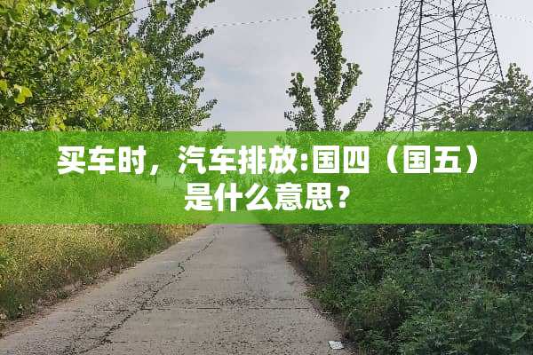 买车时，汽车排放:国四（国五）是什么意思？