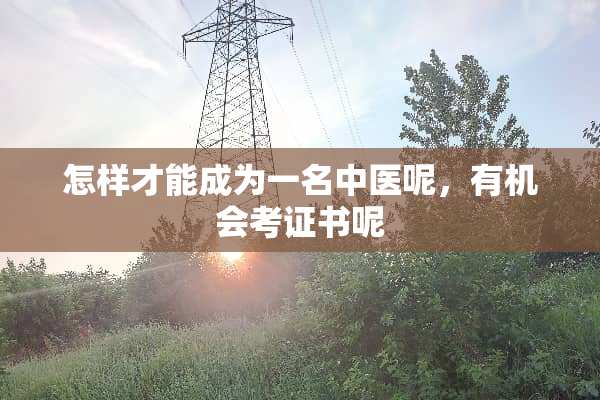 怎样才能成为一名中医呢，有机会考证书呢