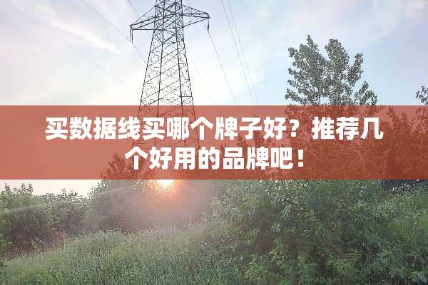 买数据线买哪个牌子好？推荐几个好用的品牌吧！