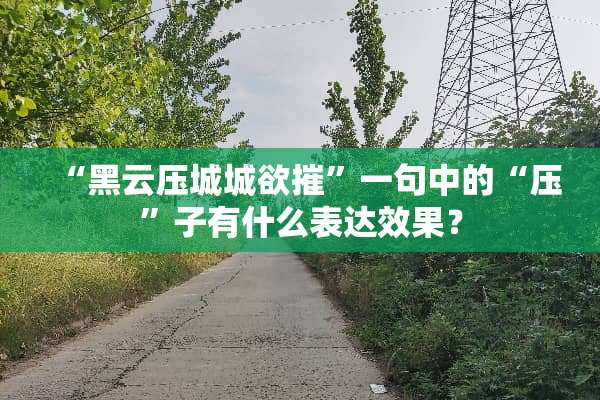 “黑云压城城欲摧”一句中的“压”子有什么表达效果？