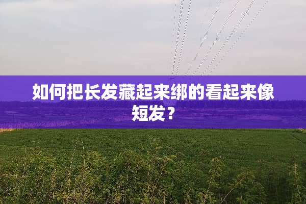 如何把长发藏起来绑的看起来像短发？