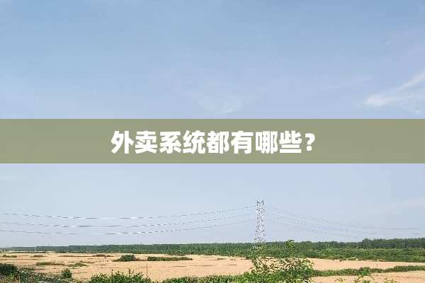 外卖系统都有哪些？