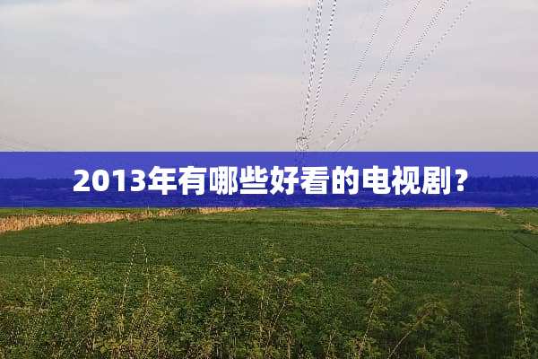2013年有哪些好看的电视剧？