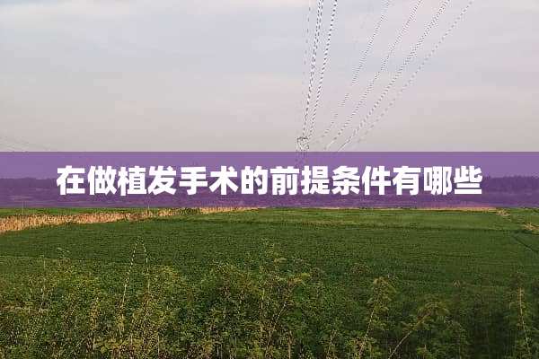 在做植发手术的前提条件有哪些