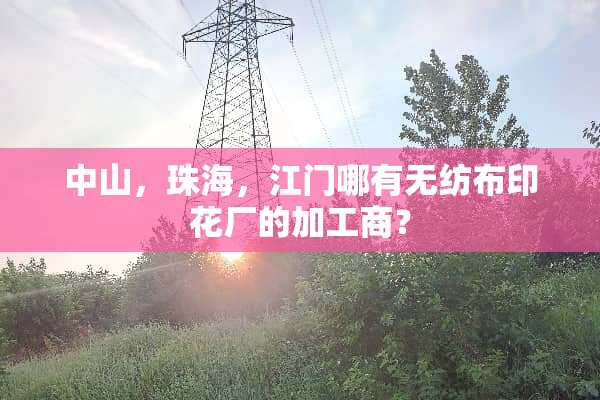 中山，珠海，江门哪有无纺布印花厂的加工商？
