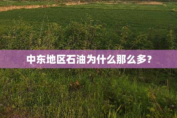 中东地区石油为什么那么多？