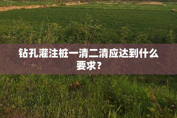 钻孔灌注桩一清二清应达到什么要求？