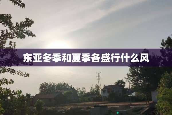 东亚冬季和夏季各盛行什么风