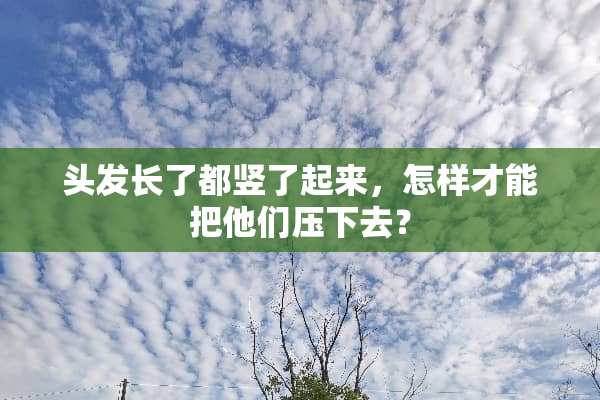 头发长了都竖了起来，怎样才能把他们压下去？