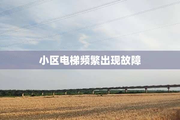 小区电梯频繁出现故障