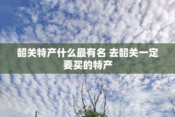 韶关特产什么最有名 去韶关一定要买的特产