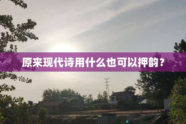 原来现代诗用什么也可以押韵？