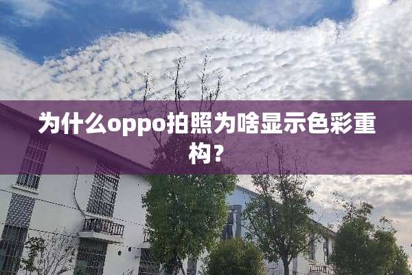 为什么oppo拍照为啥显示色彩重构？