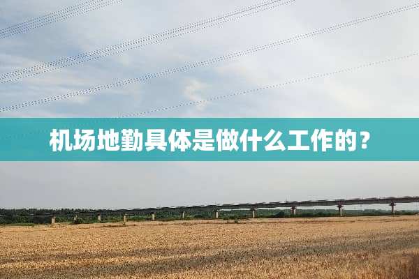 机场地勤具体是做什么工作的？