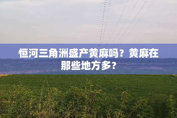 恒河三角洲盛产黄麻吗？黄麻在那些地方多？