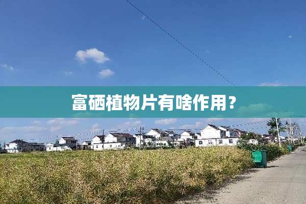 富硒植物片有啥作用？