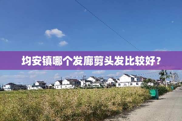 均安镇哪个发廊剪头发比较好？