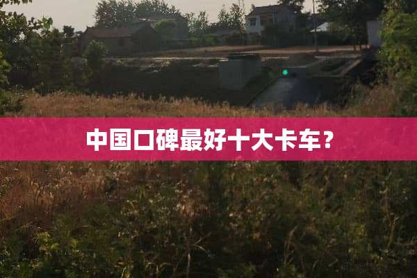 中国口碑最好十大卡车？